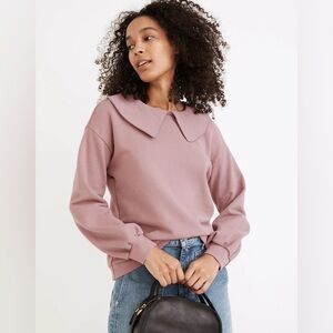 Madewell (Re)sourced Cotton Collared Sweatshirt Vintage Petal Size Medium